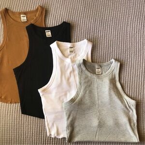 Victoria’s Secret Pink Set of Four Ribbed Tank Tops